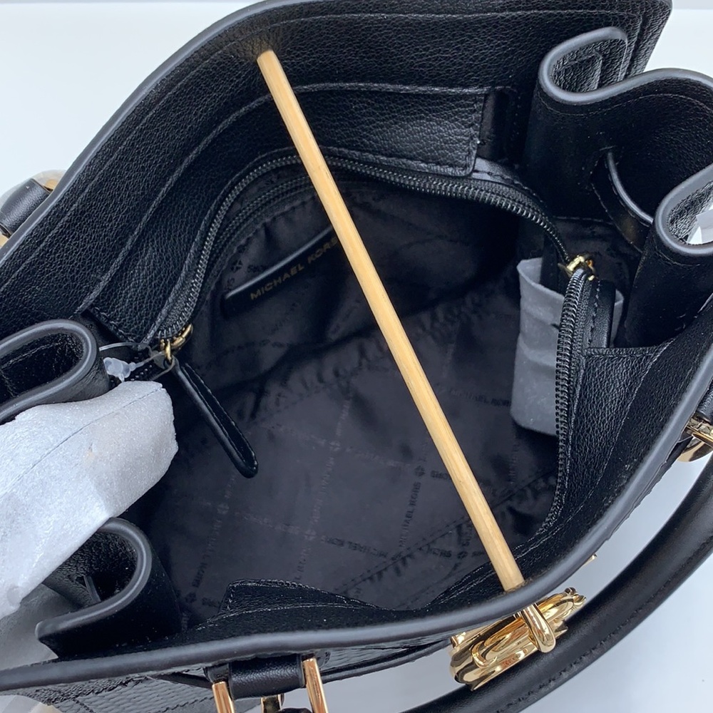 Michael Kors Hamilton Small Satchel Shoulder Crossbody Bag Black Multi N… - Picture 12 of 15